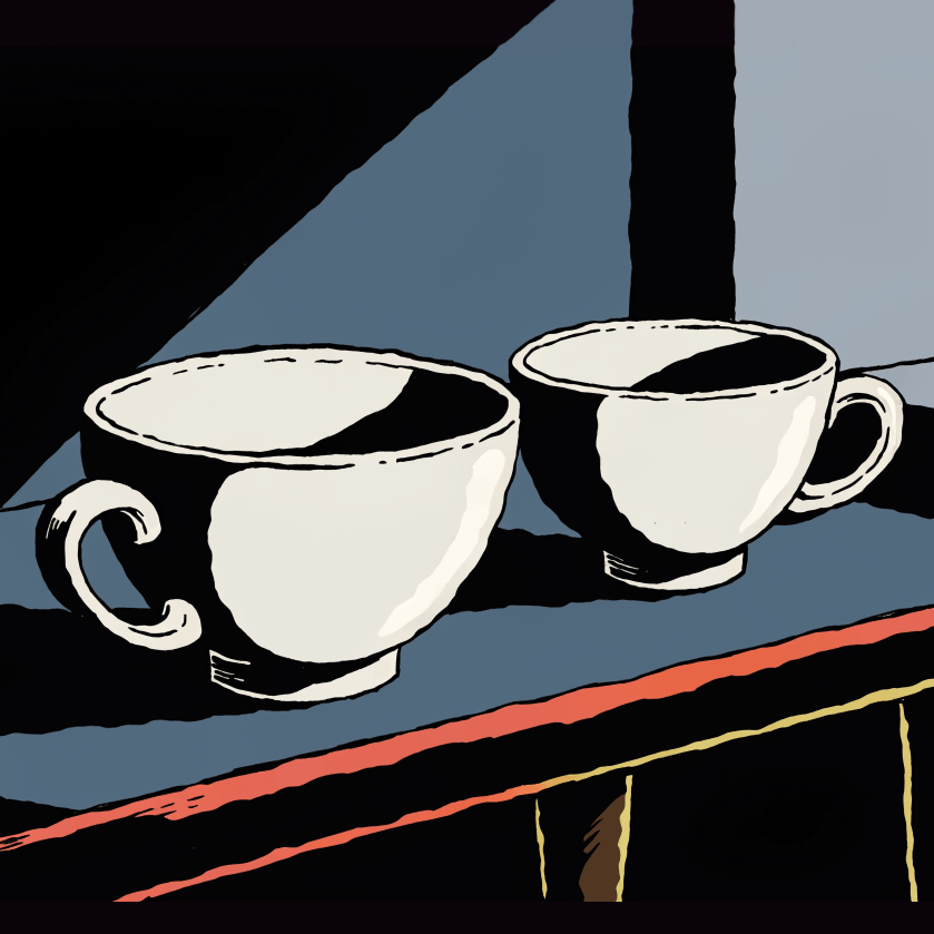 Two cups on a table
